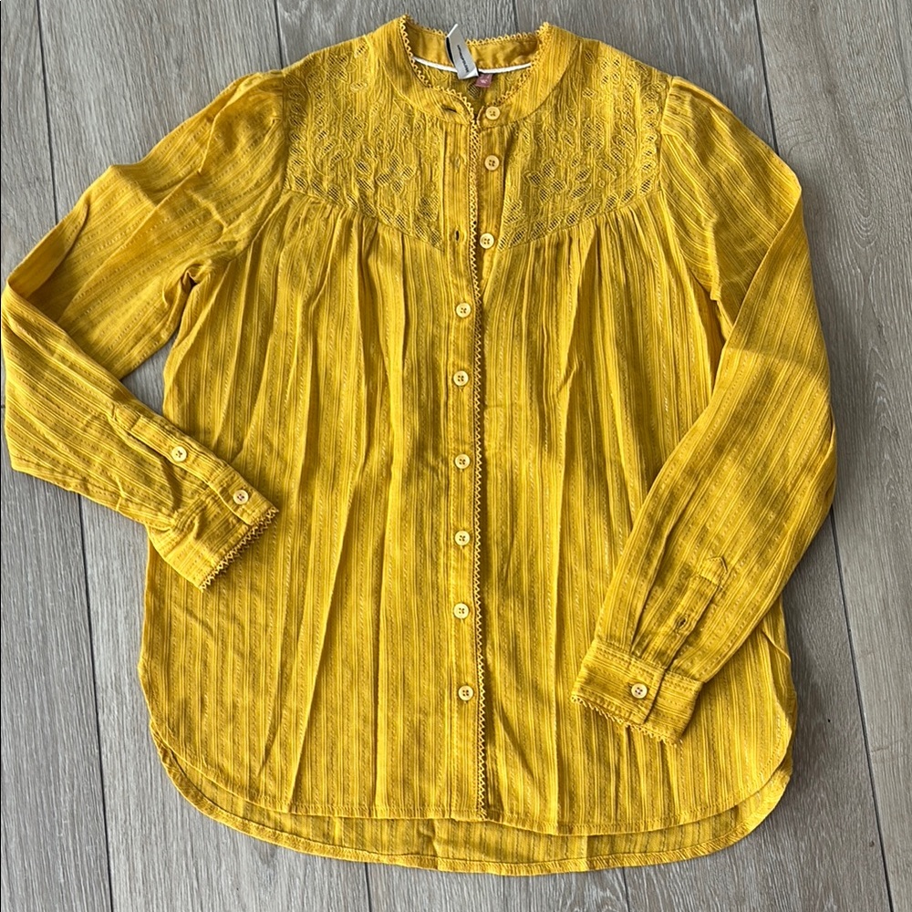 Anthropologie Yellow Blouse Top - Picture 3 of 6